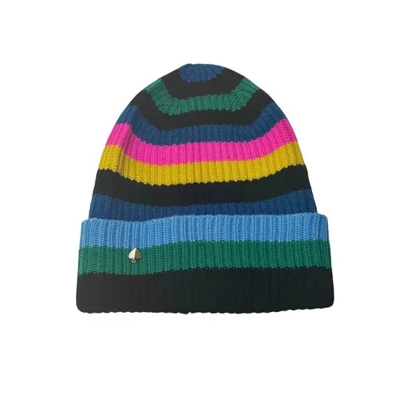KATE SPADE || Hudson Stripe Multicolor Beanie Hat. Sz. OS Multi Stripe Beanie - Noah main image 4